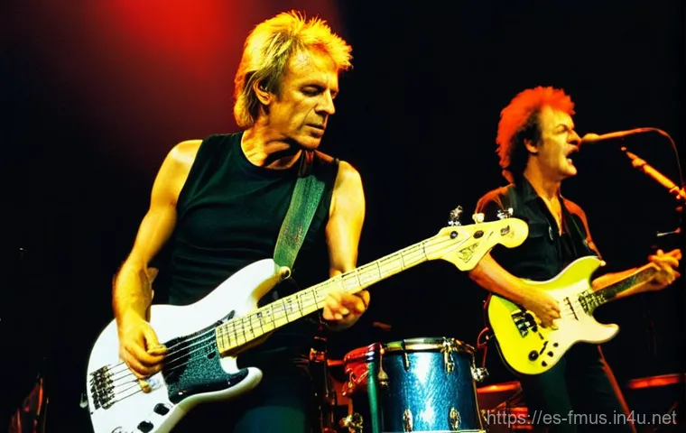 스팅 데뷔 연도 - **Prompt: "A vibrant, slightly grainy photograph capturing a young Gordon Sumner (Sting) in his earl...